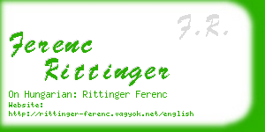 ferenc rittinger business card